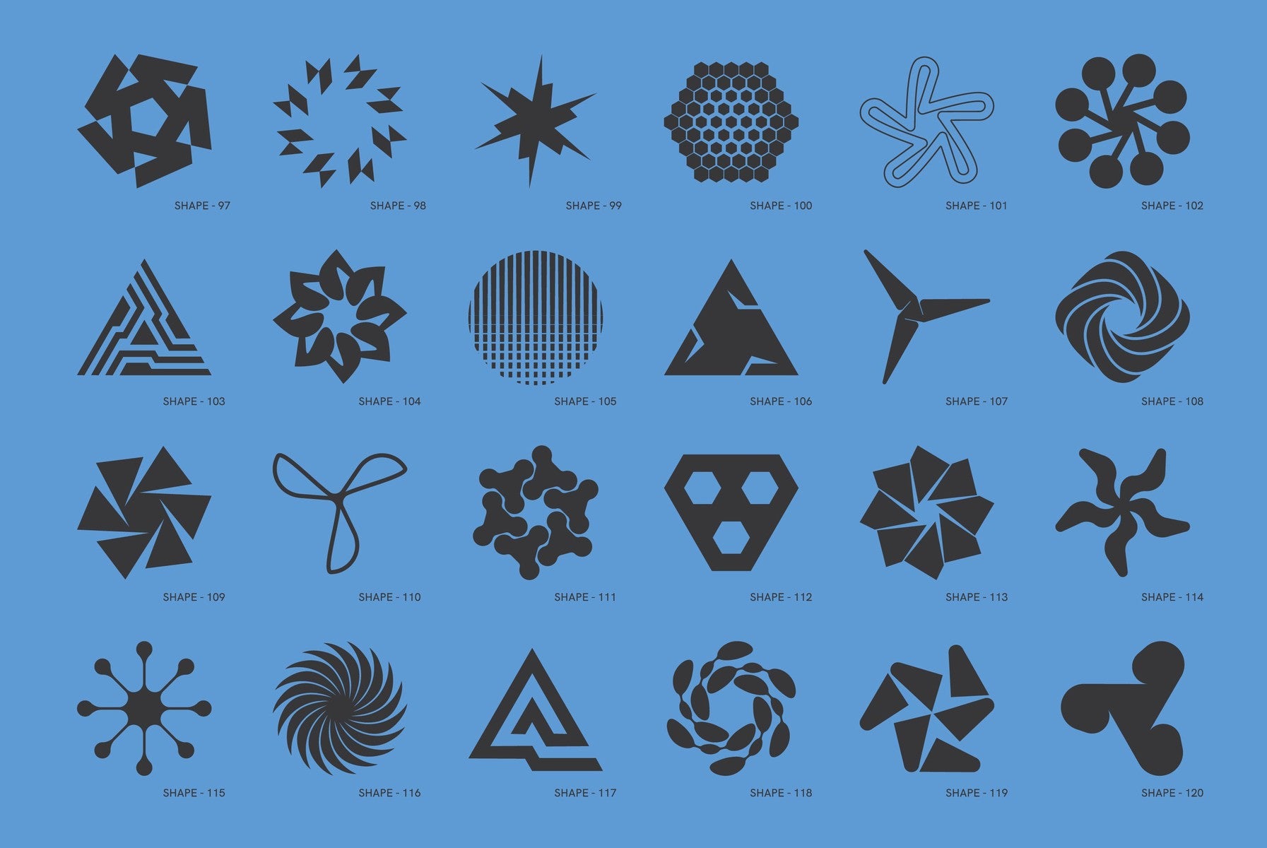 120 Abstract Geometric Shapes - Part 2