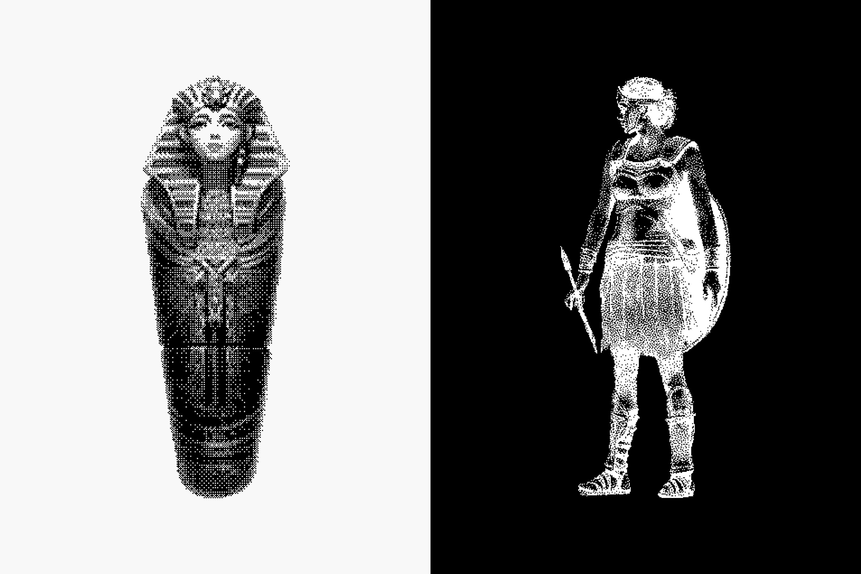 144 Dithering Bitmap Vector Shapes Collection