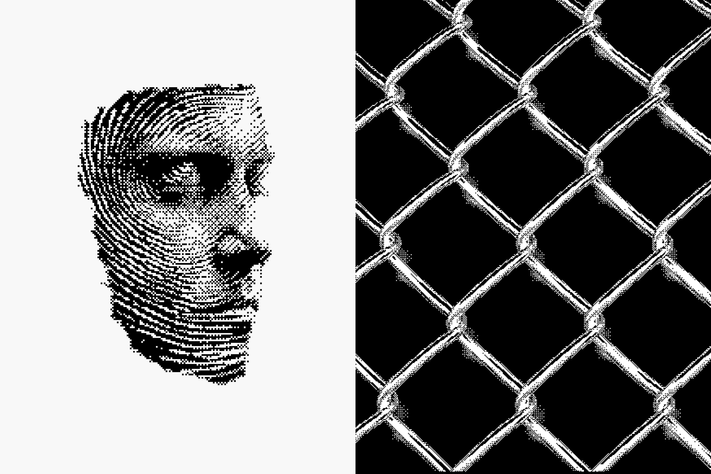 144 Dithering Bitmap Vector Shapes Collection