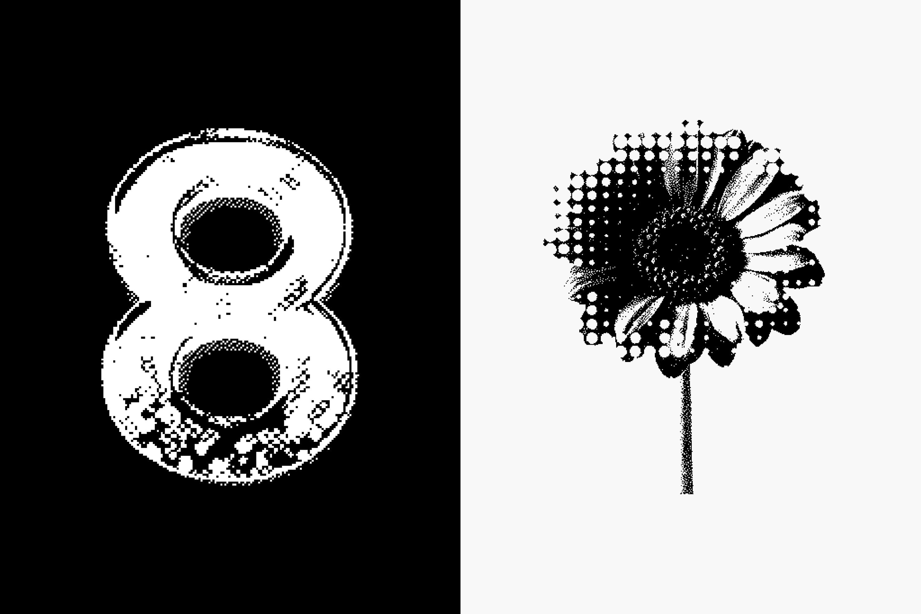 144 Dithering Bitmap Vector Shapes Collection