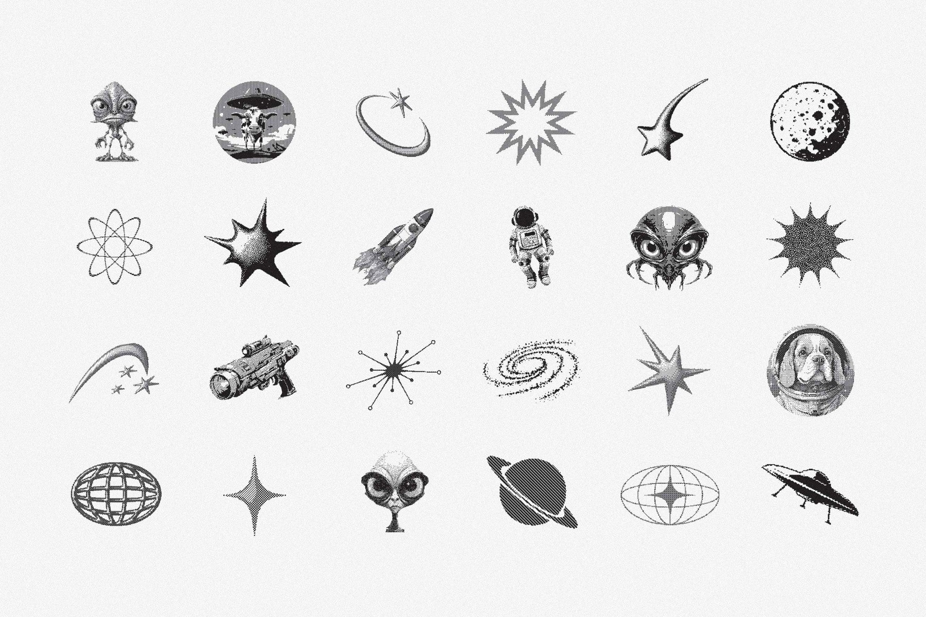 144 Dithering Bitmap Vector Shapes