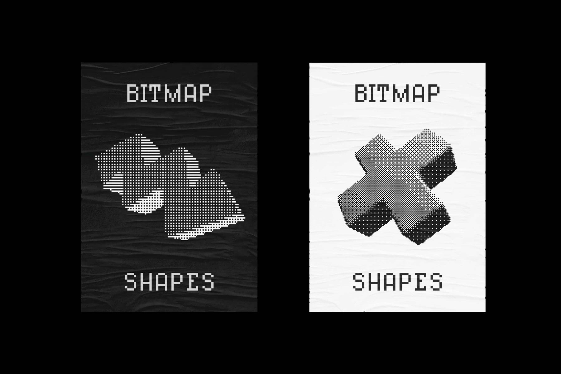 144 Dithering Bitmap Vector Shapes