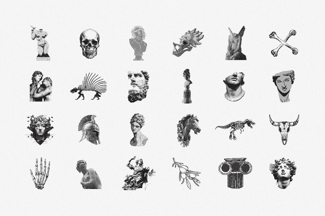 144 Dithering Bitmap Vector Shapes by Pixelbuddha