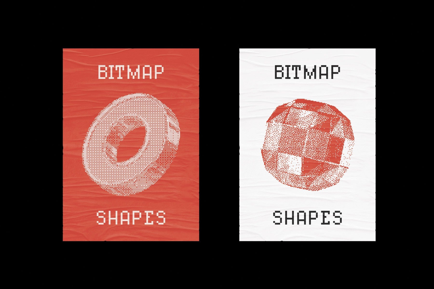 144 Dithering Bitmap Vector Shapes
