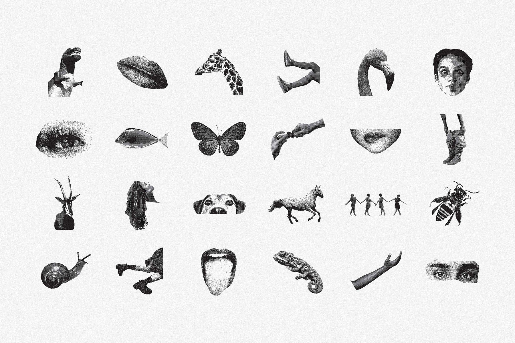 144 Dithering Bitmap Vector Shapes