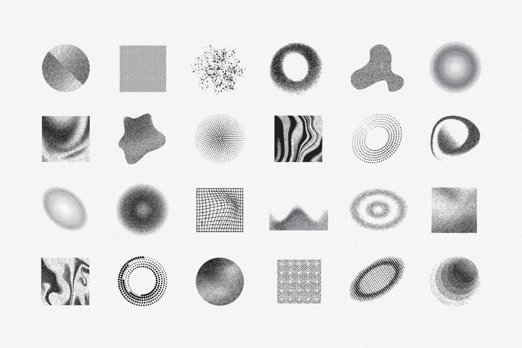 144 Dithering Bitmap Vector Shapes