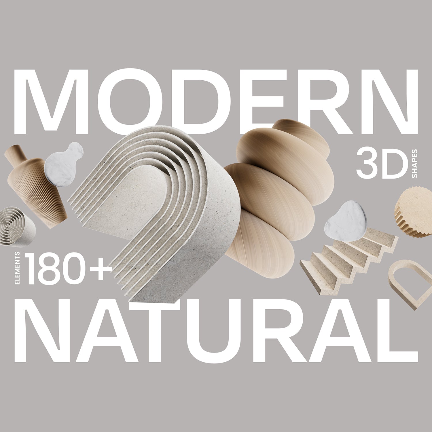 180+ Modern Natural 3D illustrations