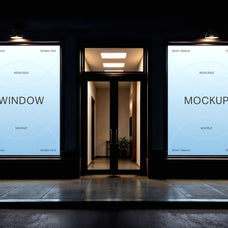 2 Outdoor Window Posters Mockup