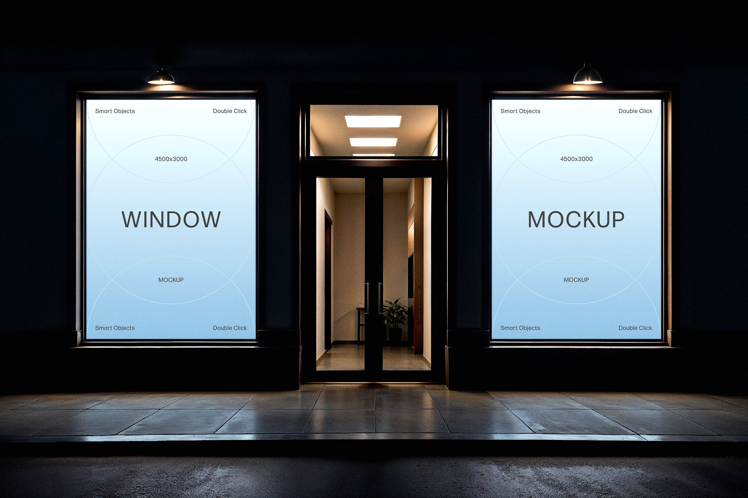 2 Outdoor Window Posters Mockup