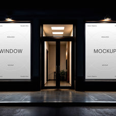 2 Outdoor Window Posters Mockup