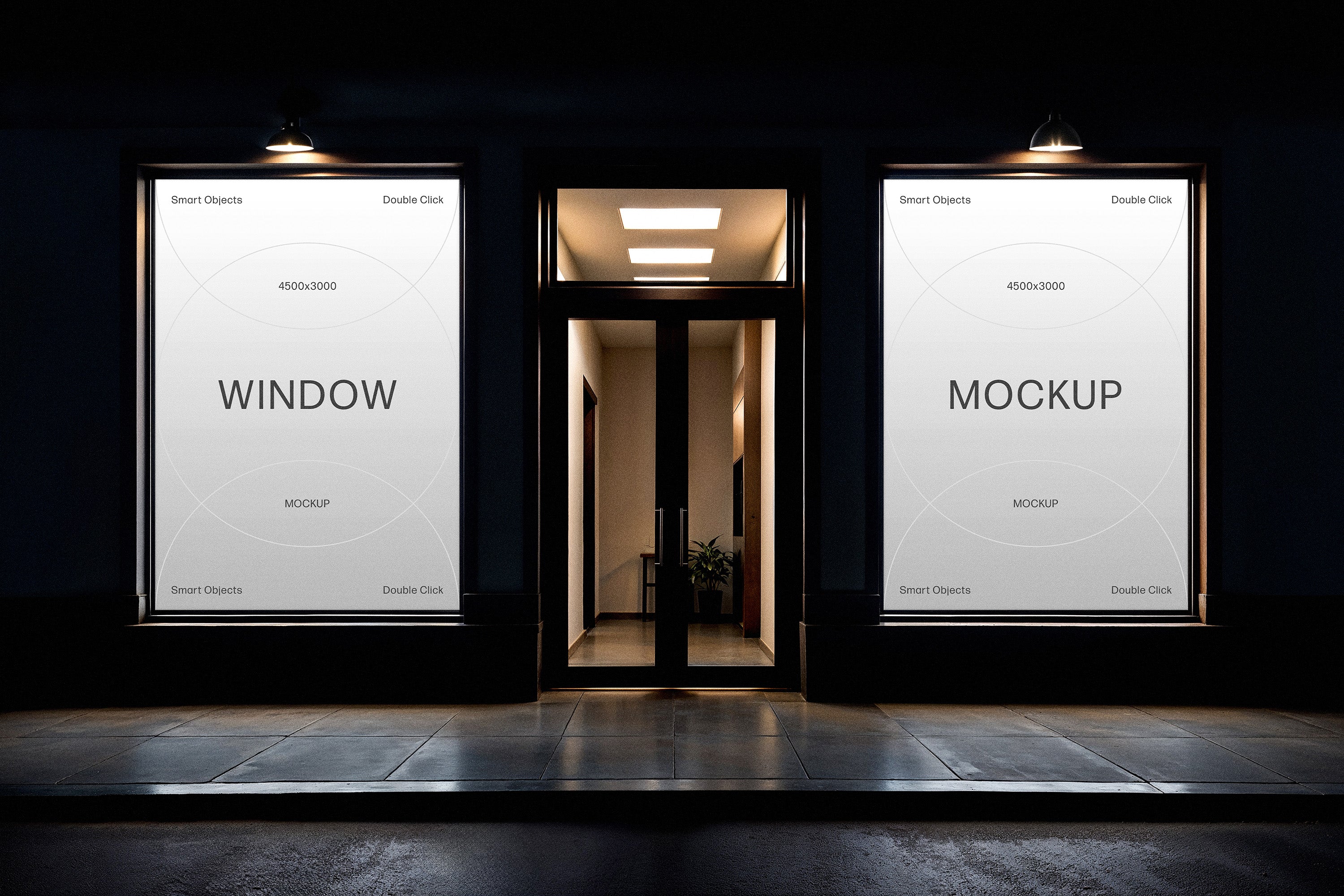 2 Outdoor Window Posters Mockup