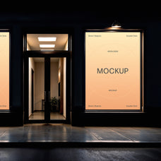 2 Outdoor Window Posters Mockup