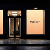 2 Outdoor Window Posters Mockup