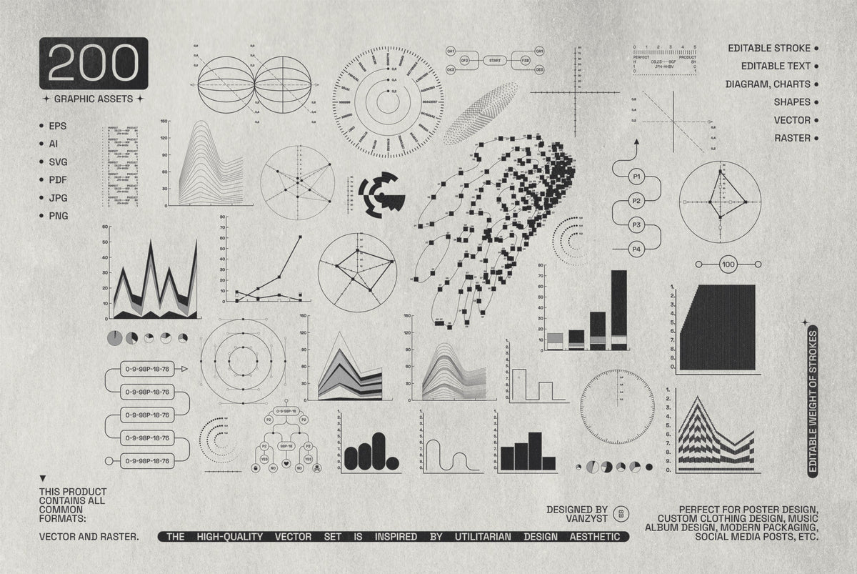 200 Utilitarian Graphic Kit by Vanzyst