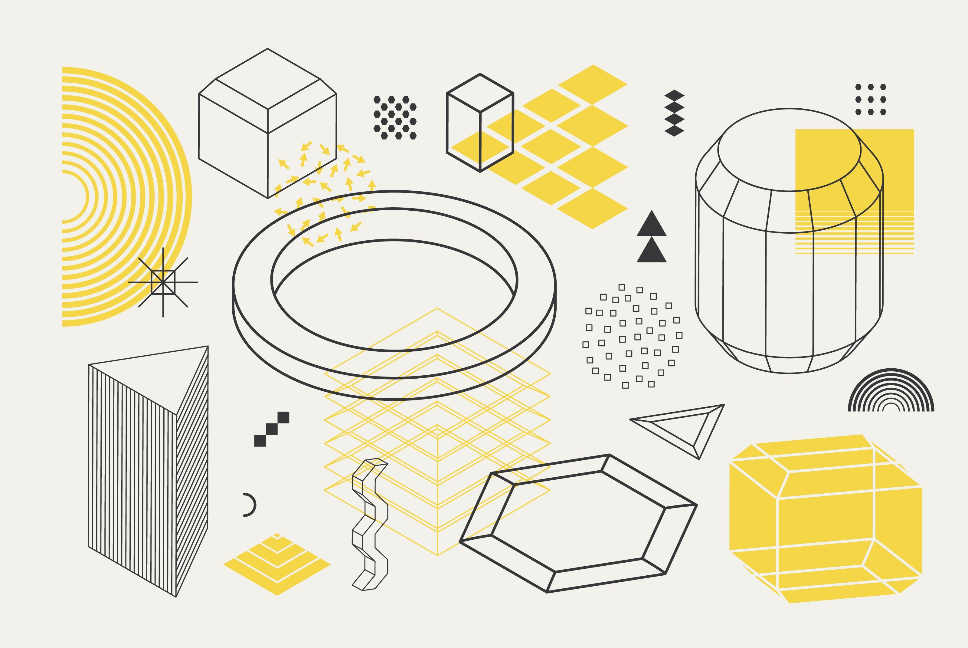 206 Vector Shapes & Posters Set