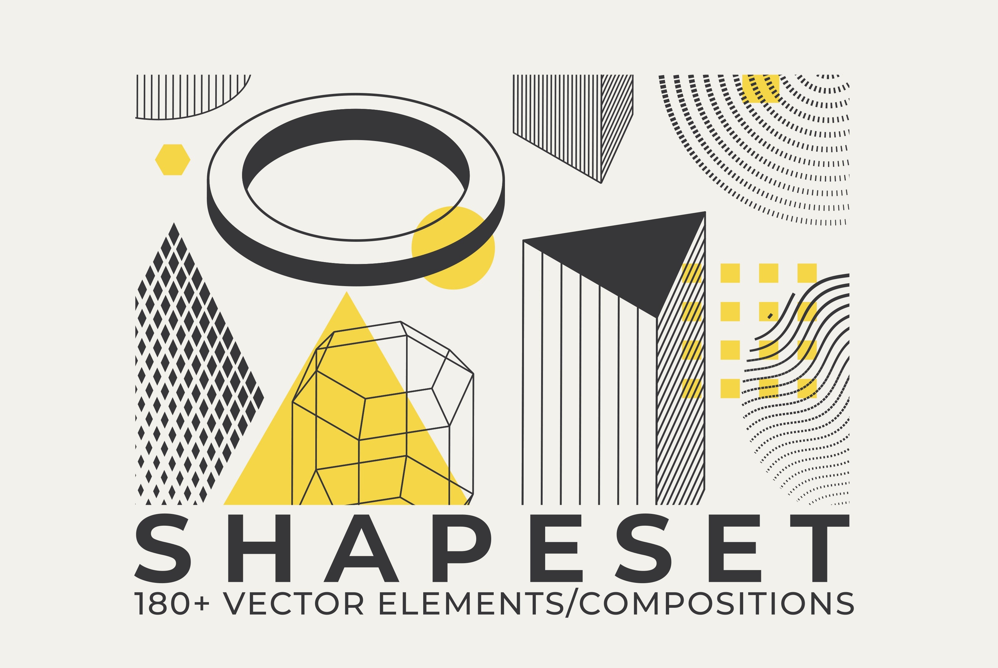 206 Vector Shapes & Posters Set