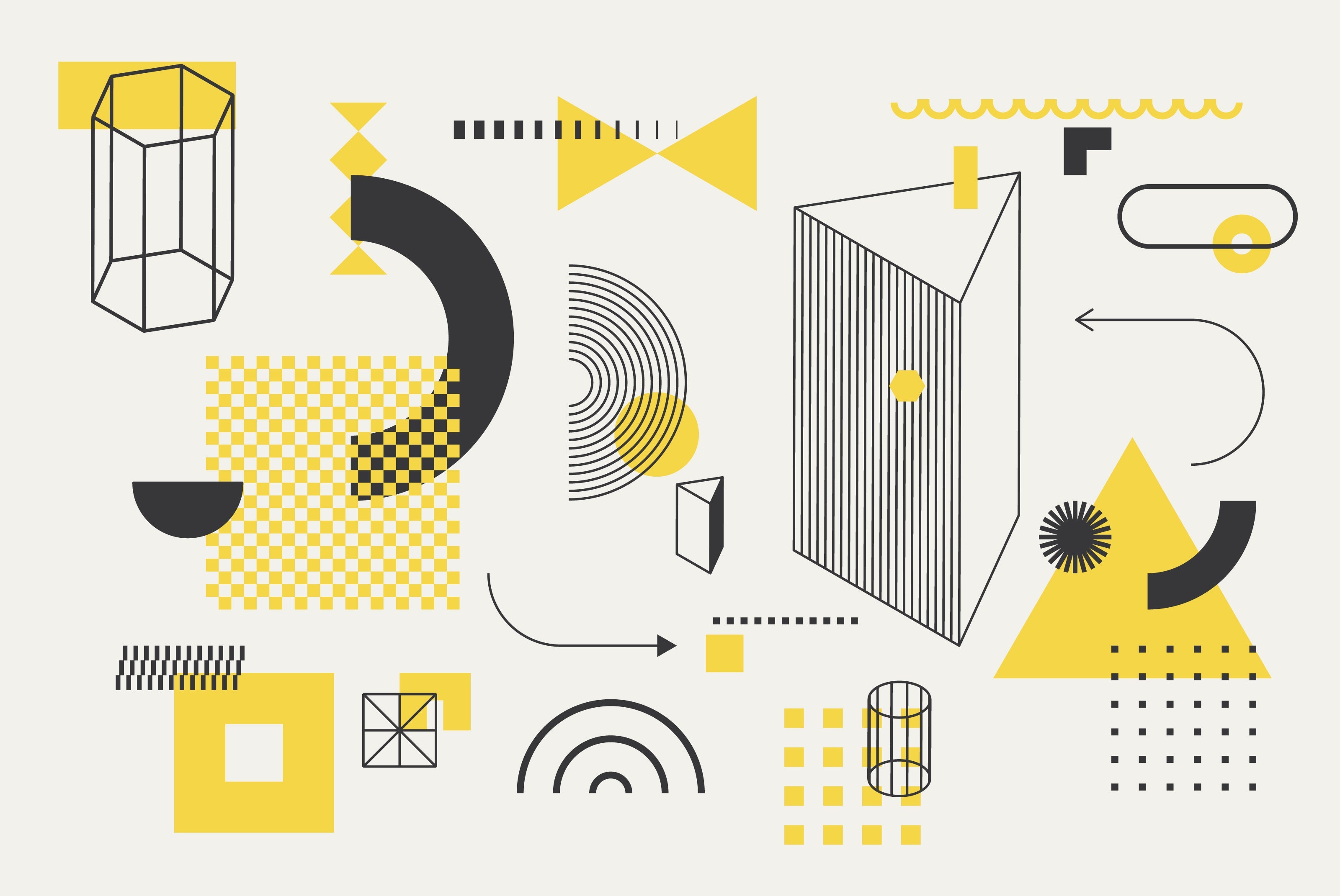 206 Vector Shapes & Posters Set