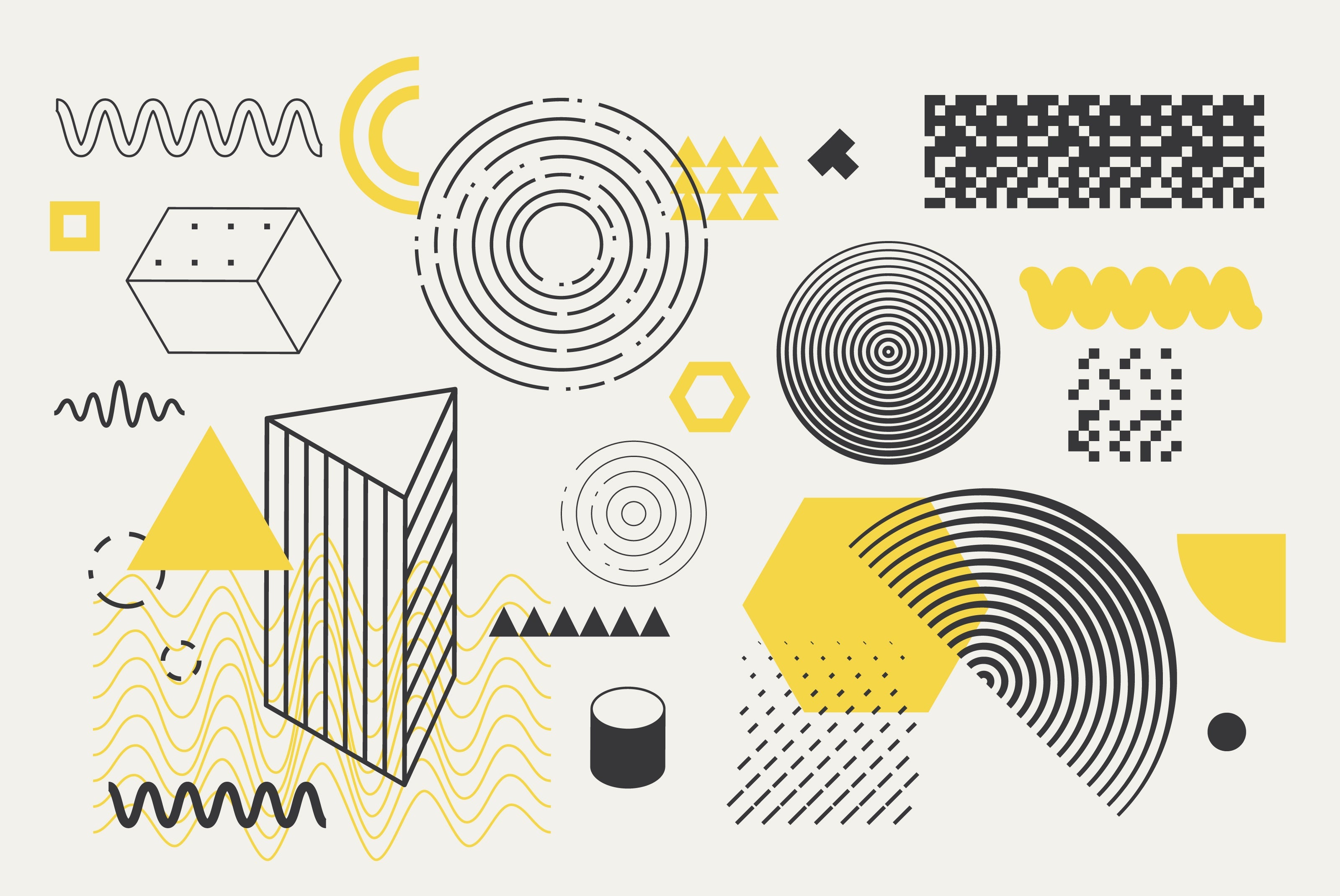 206 Vector Shapes & Posters Set