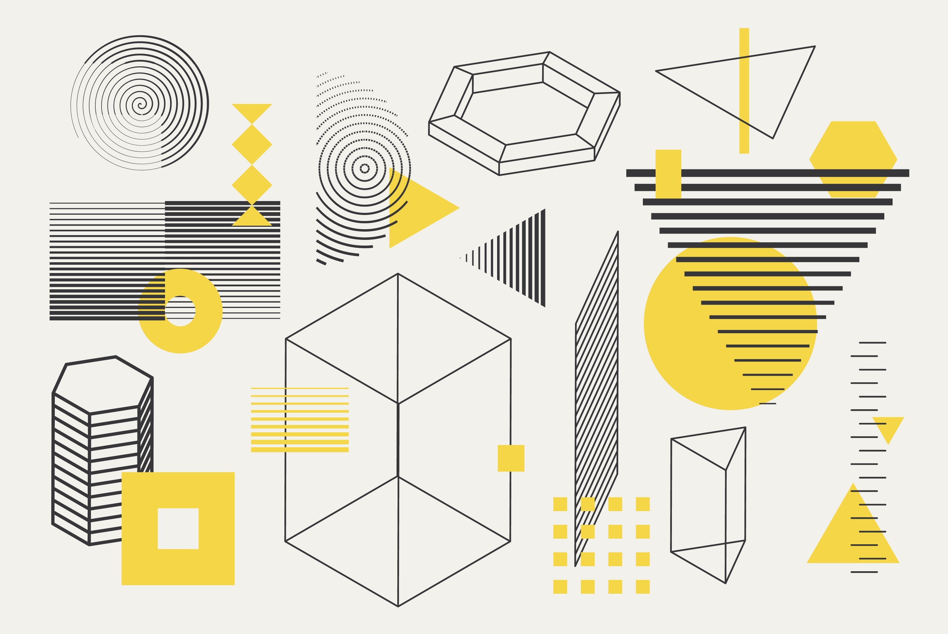 206 Vector Shapes & Posters Set