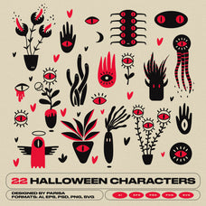 22 Halloween Scary Plants & Characters by Parisa-Artstudio, preview 4