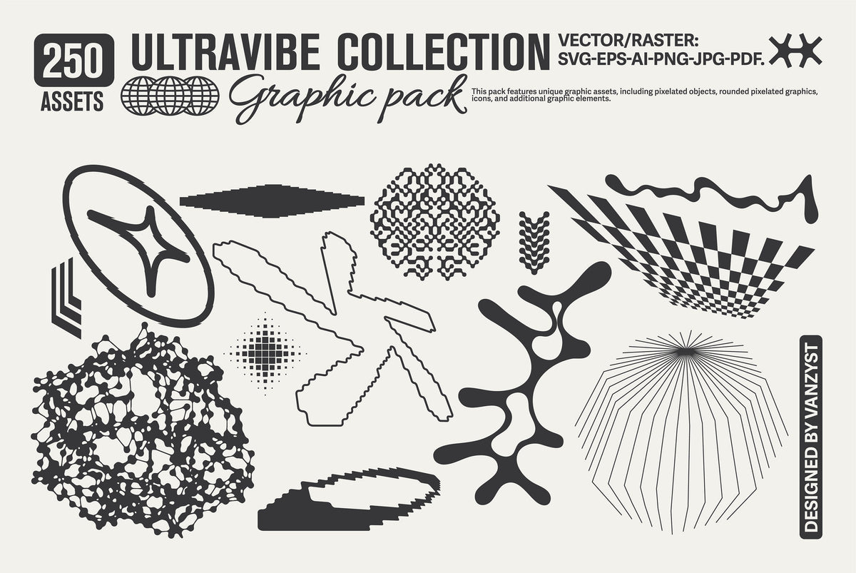 Raw Graphics Pack 250 UltraVibe Graphic Pack by Vanzyst