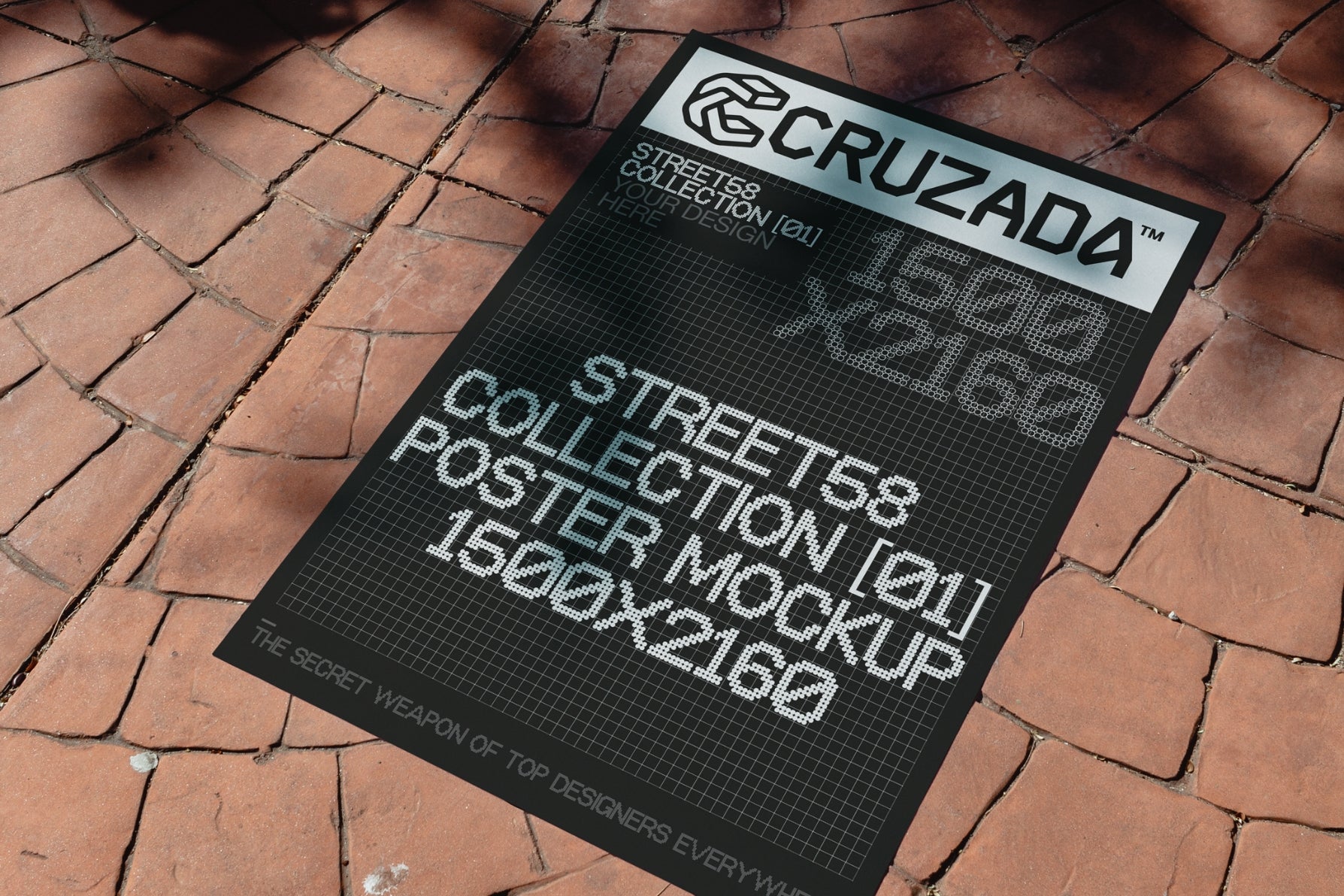 Sunlit Pavement Poster Mockup