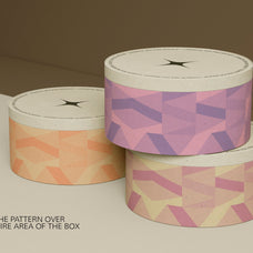 3 Round Cardboard Boxes PSD Mockup