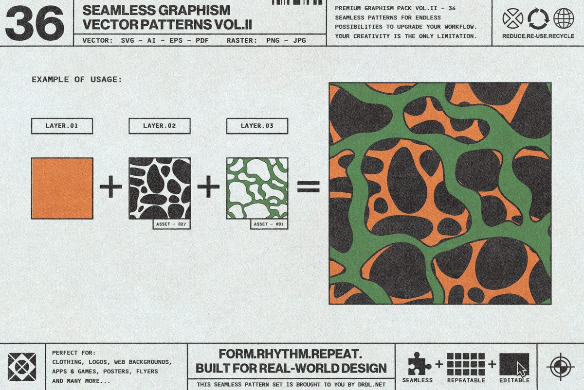Graphism Symbol 36 Premium Seamless Graphism Patterns VOL.02 — Built for Professional ...