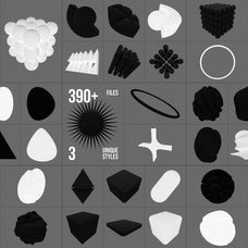 390+ Lines & Dots 3D Shapes