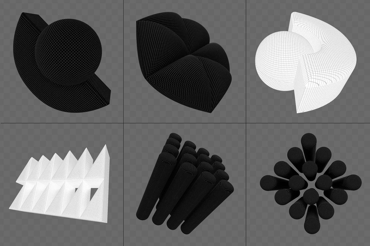 390+ Lines & Dots 3D Shapes