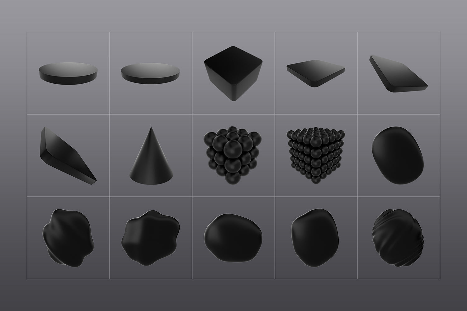 3D Black Shapes