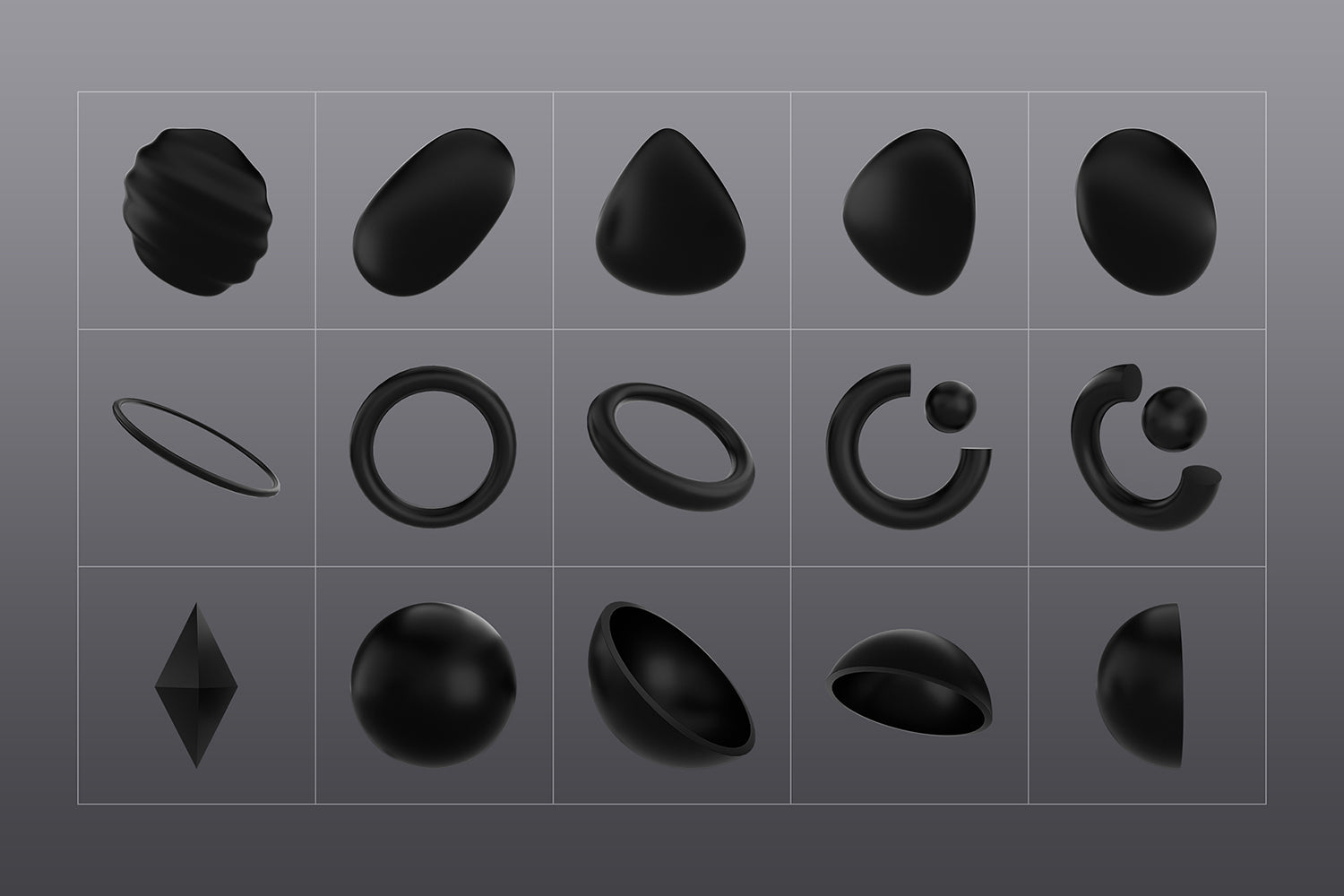 3D Black Shapes