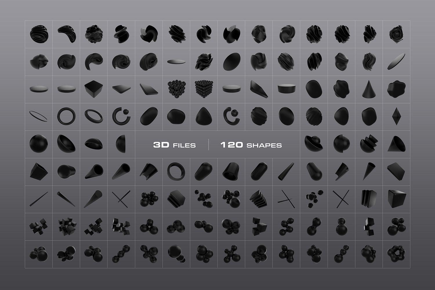 3D Black Shapes