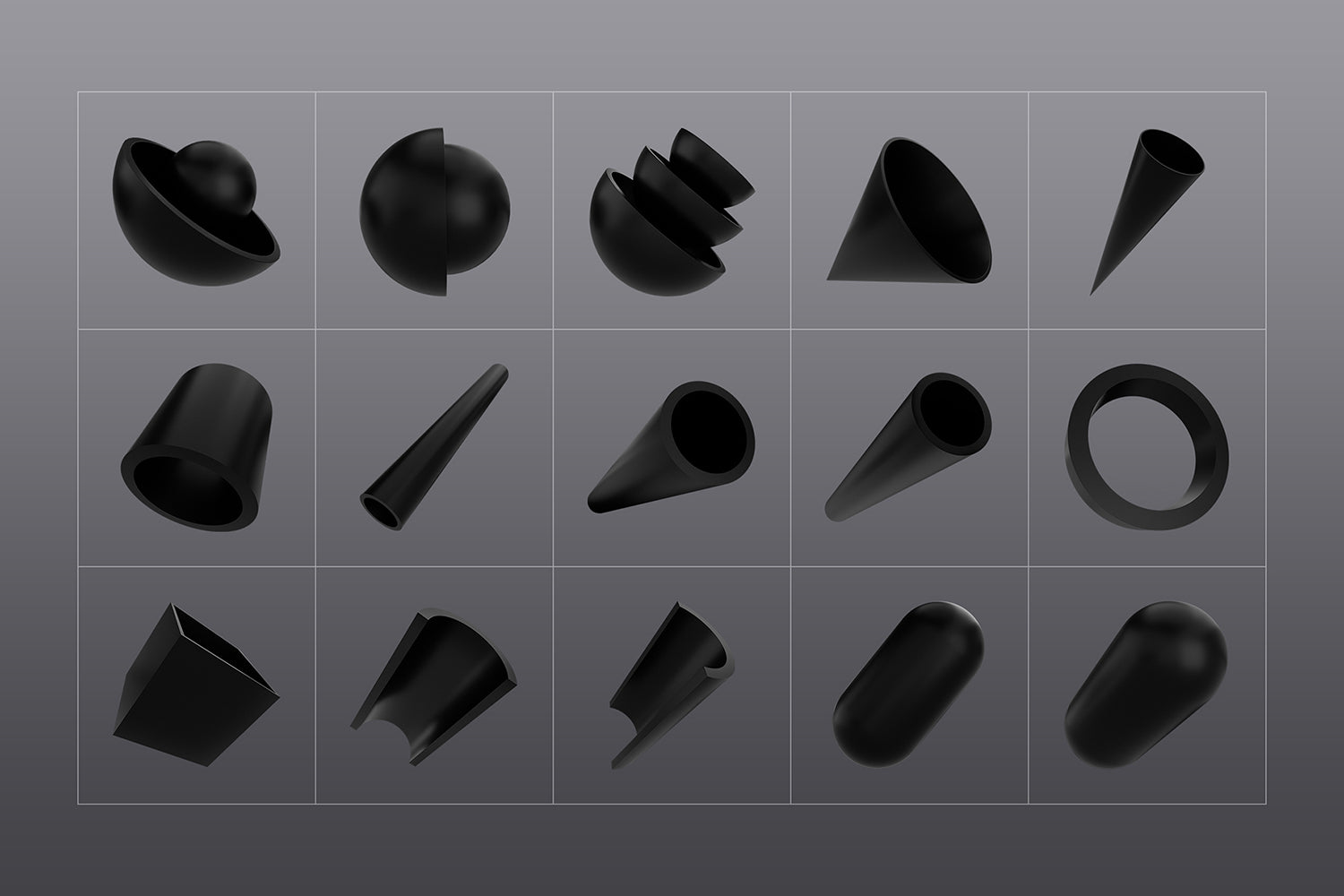 3D Black Shapes