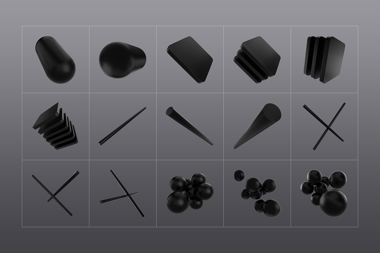 3D Black Shapes