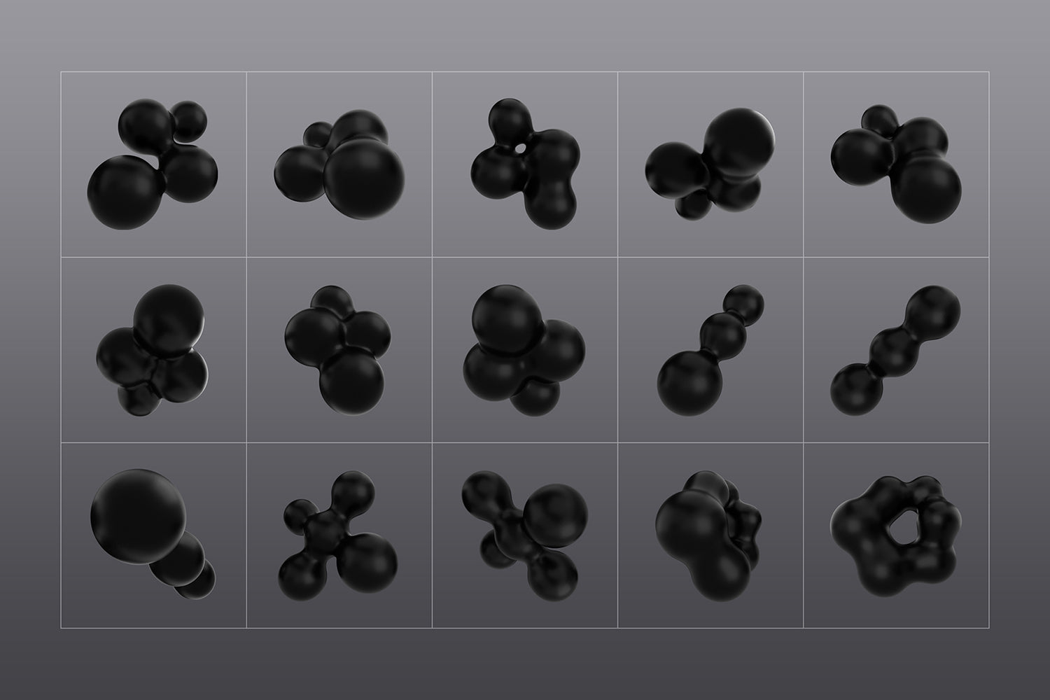 3D Black Shapes