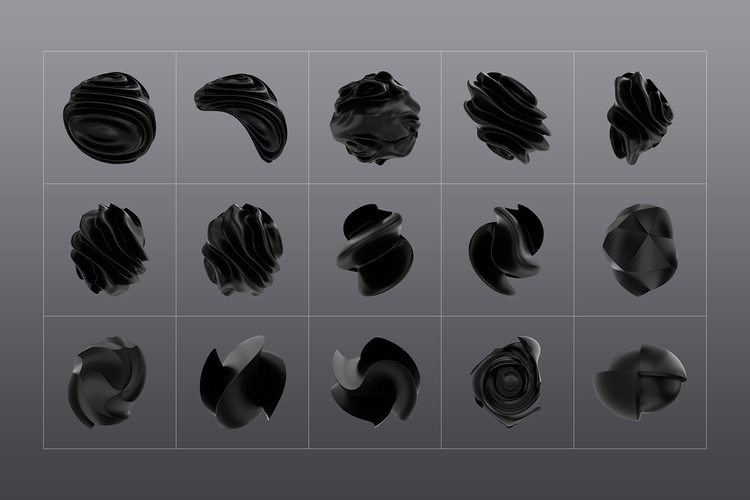 3D Black Shapes