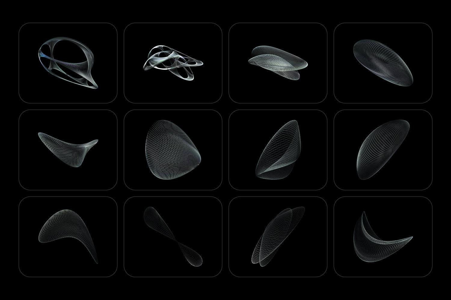 3D Chrome Wireframes