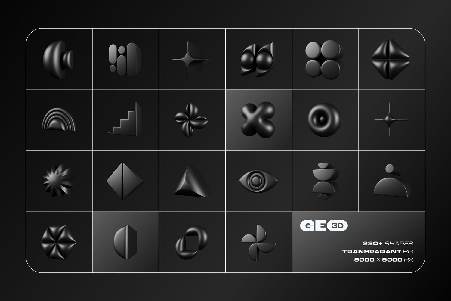 3D Dark Geometric Shapes