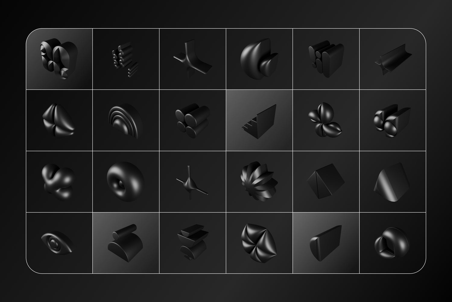 3D Dark Geometric Shapes