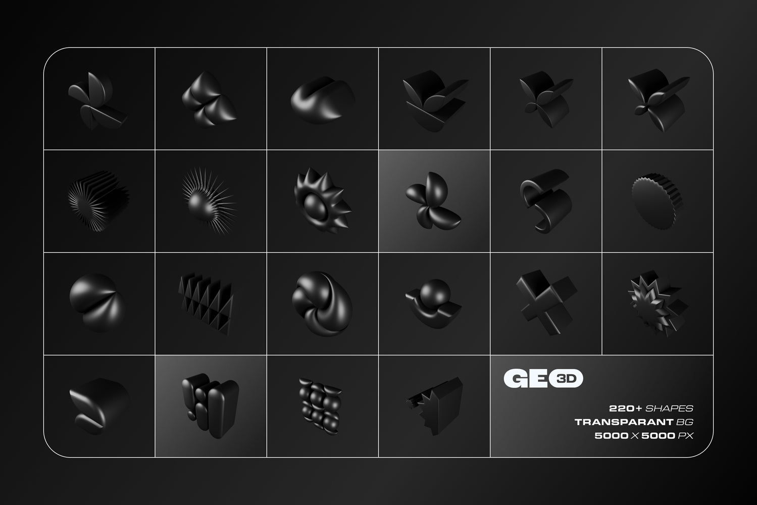 3D Dark Geometric Shapes