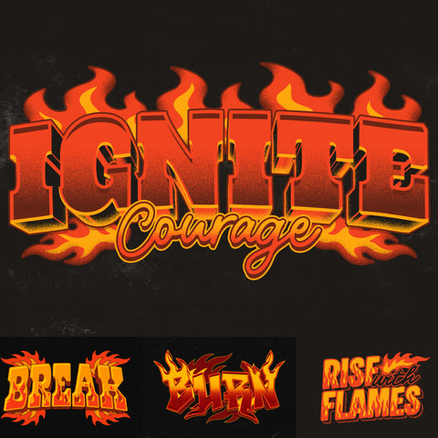 3D Fire Flame Text Effect