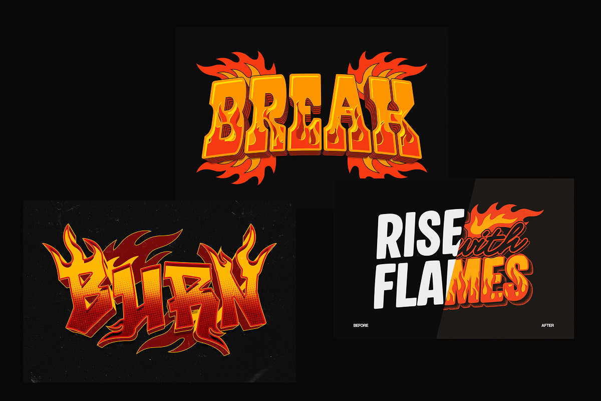 Fire Text Sticker 3D Fire Flame Text Effect by Matsero – Studio 2am