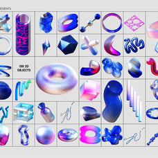 3D GALAXY BLUE Objects