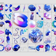 3D GALAXY BLUE Objects