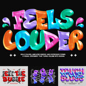 3D Glossy Bubble Text Effect