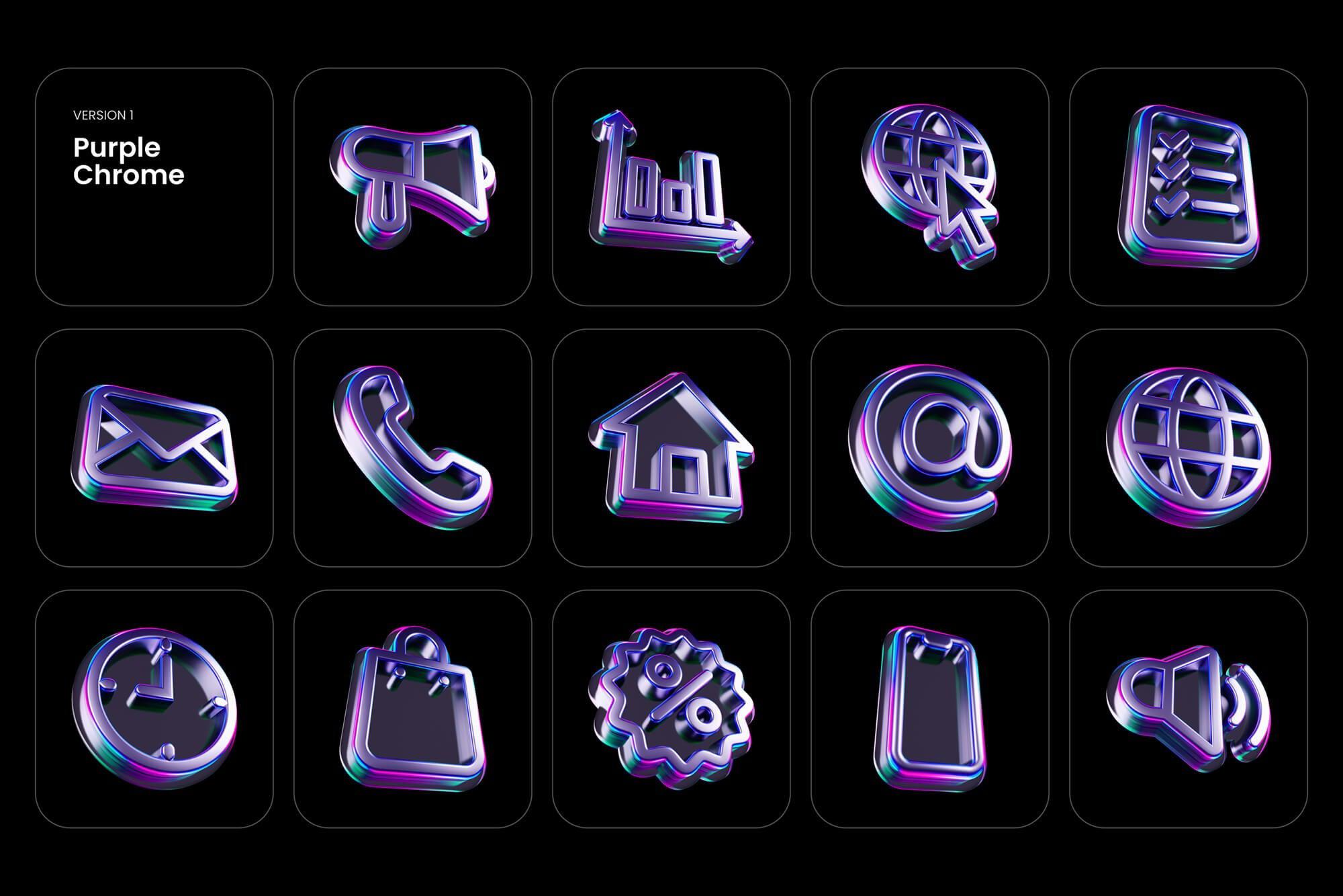 3D Glossy Icons