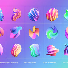 3D Gradient Abstract Shapes