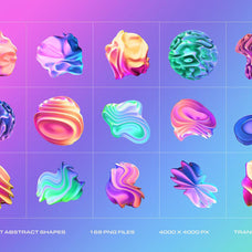3D Gradient Abstract Shapes
