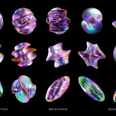 3D Iridescent HD Shapes
